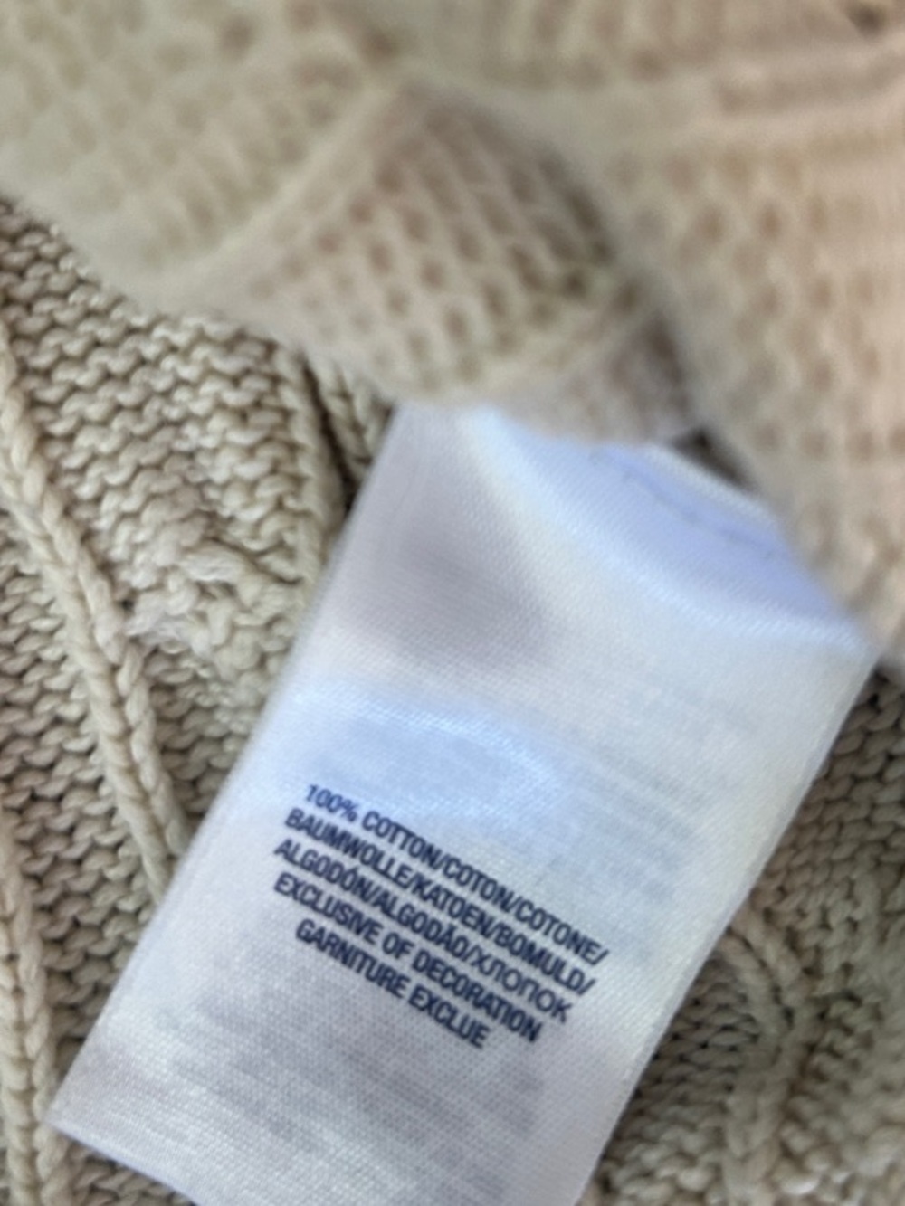 Polo by Ralph Lauren Cream Cable Knit Sweater with Navy Pony - size 2T - Picture 4 of 6